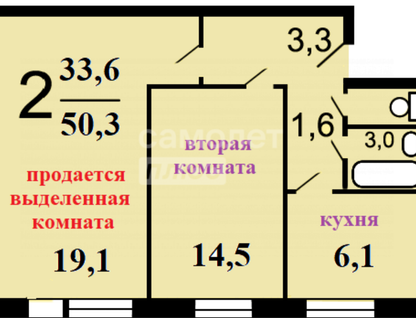 Комната, 19,1&nbsp;м²