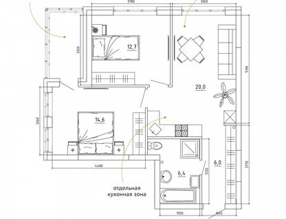 3-к. квартира, 66,3&nbsp;м²