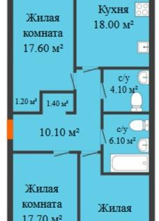 3-к. квартира, 93,3&nbsp;м²