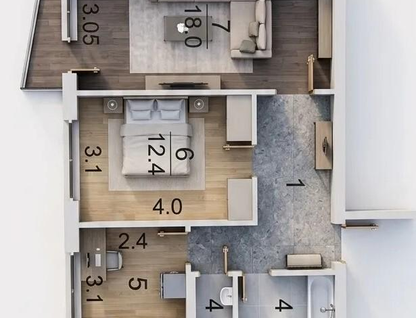 2-к. квартира, 52,3&nbsp;м²