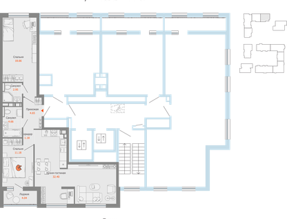 3-к. квартира, 78 м²