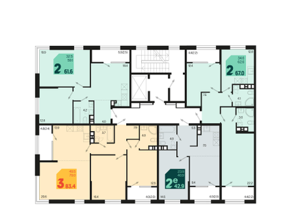 2-к. квартира, 71&nbsp;м²