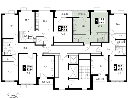 1-к. квартира, 37&nbsp;м²
