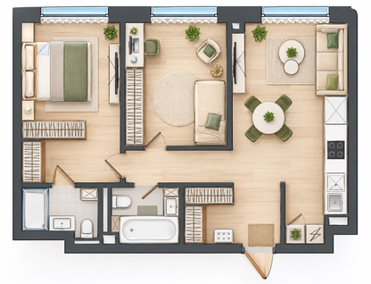 2-к. квартира, 63,4&nbsp;м²