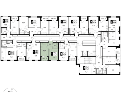 1-к. квартира, 32&nbsp;м²