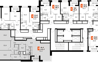 4-к. квартира, 116 м²