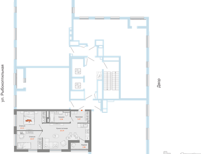 3-к. квартира, 58&nbsp;м²