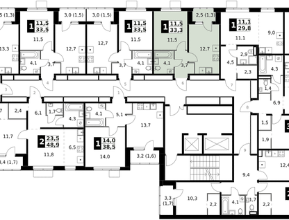 1-к. квартира, 33&nbsp;м²