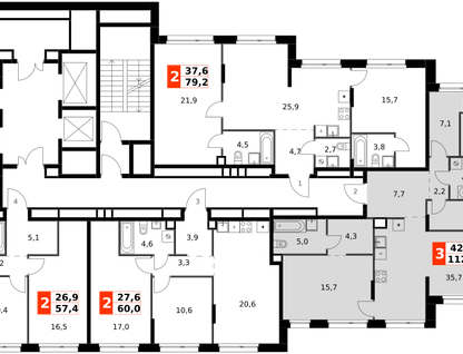 4-к. квартира, 112&nbsp;м²
