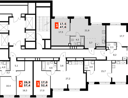 2-к. квартира, 47&nbsp;м²