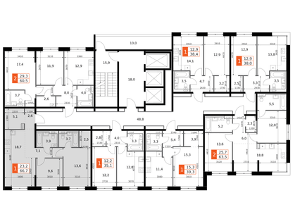 3-к. квартира, 66 м²