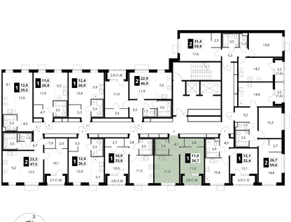 1-к. квартира, 34 м²