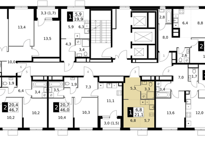 Студия, 21 м²