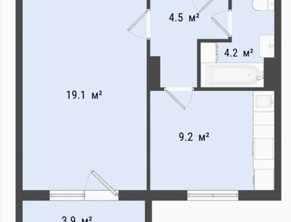 1-к. квартира, 37&nbsp;м²