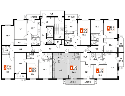 1-к. квартира, 47&nbsp;м²