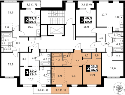 2-к. квартира, 46 м²