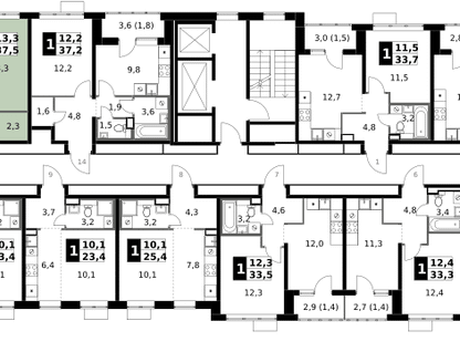 1-к. квартира, 37&nbsp;м²