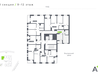 1-к. квартира, 36&nbsp;м²