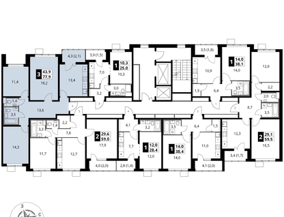 3-к. квартира, 77&nbsp;м²