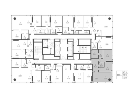 2-к. квартира, 79&nbsp;м²