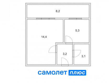 1-к. квартира, 26,2&nbsp;м²