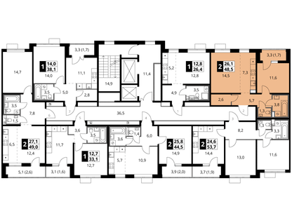 2-к. квартира, 48&nbsp;м²