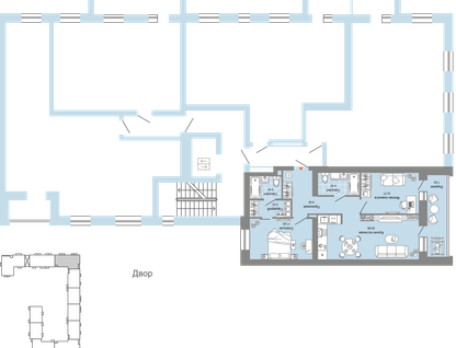 3-к. квартира, 70 м²
