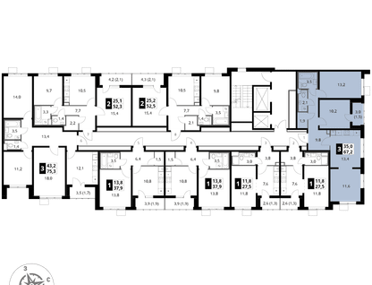 3-к. квартира, 67&nbsp;м²