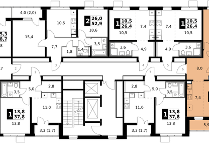 2-к. квартира, 50&nbsp;м²