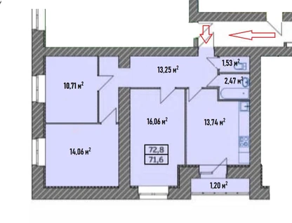 3-к. квартира, 72,8&nbsp;м²