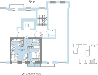 2-к. квартира, 39&nbsp;м²