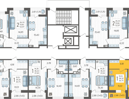 1-к. квартира, 35&nbsp;м²