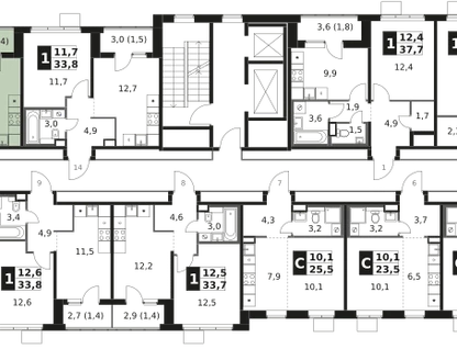 1-к. квартира, 33&nbsp;м²