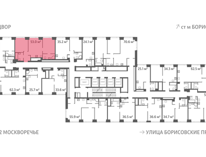 2-к. квартира, 53&nbsp;м²