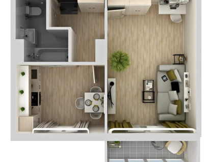 1-к. квартира, 37 м²