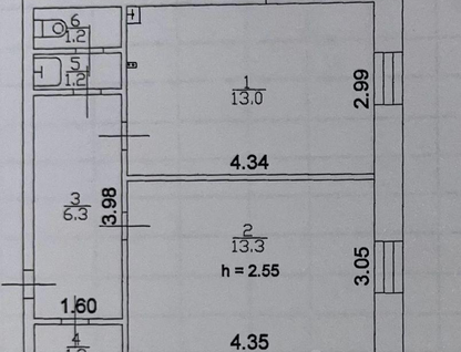 1-к. квартира, 36,2 м²
