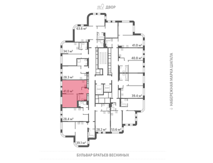 1-к. квартира, 41&nbsp;м²