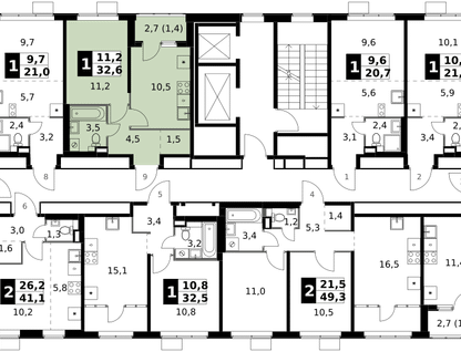 1-к. квартира, 32&nbsp;м²