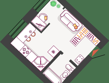 1-к. квартира, 26&nbsp;м²