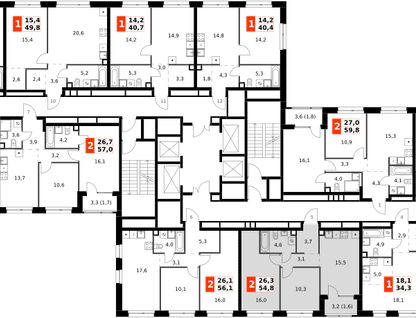 3-к. квартира, 54&nbsp;м²