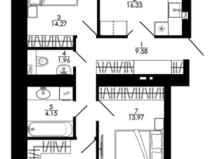 4-к. квартира, 76,8&nbsp;м²