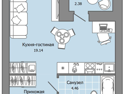 Студия, 28&nbsp;м²