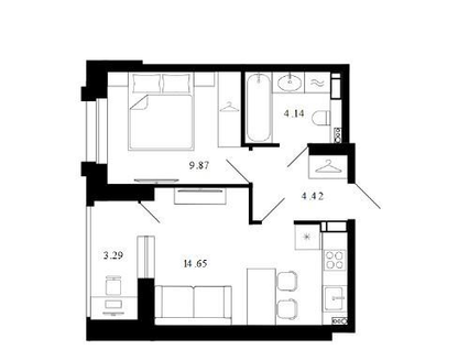 1-к. квартира, 35,6&nbsp;м²
