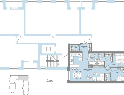 3-к. квартира, 74&nbsp;м²