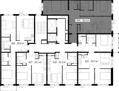 2-к. квартира, 66&nbsp;м²