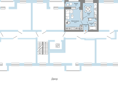 1-к. квартира, 37 м²