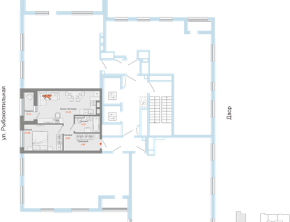2-к. квартира, 44&nbsp;м²