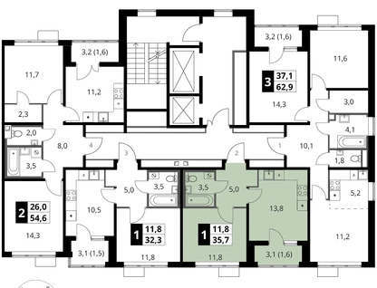 1-к. квартира, 35&nbsp;м²