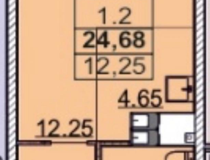 Студия, 24,7&nbsp;м²