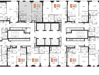 2-к. квартира, 54&nbsp;м²